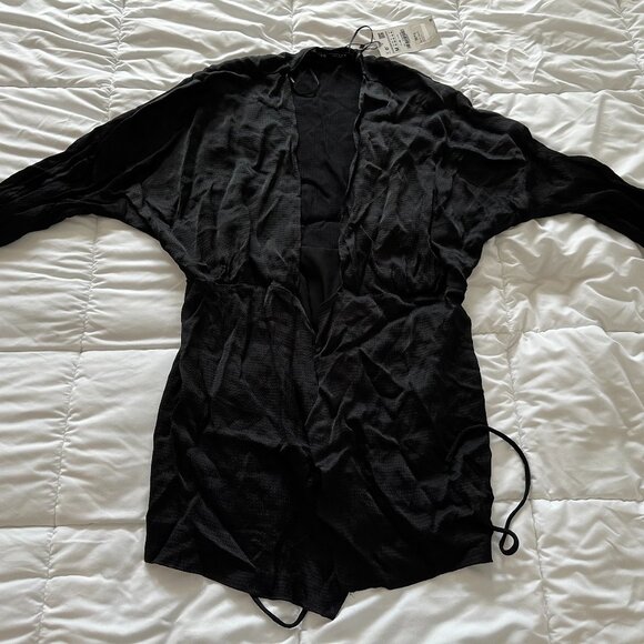 BRAND NEW ZARA BLACK KIMONO CARDIGAN - Picture 1 of 8